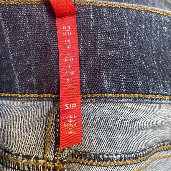 Spanx Jeans Womens Small Blue Distressed Skinny Stretch Pull On Denim Casual - Picture 6 of 12